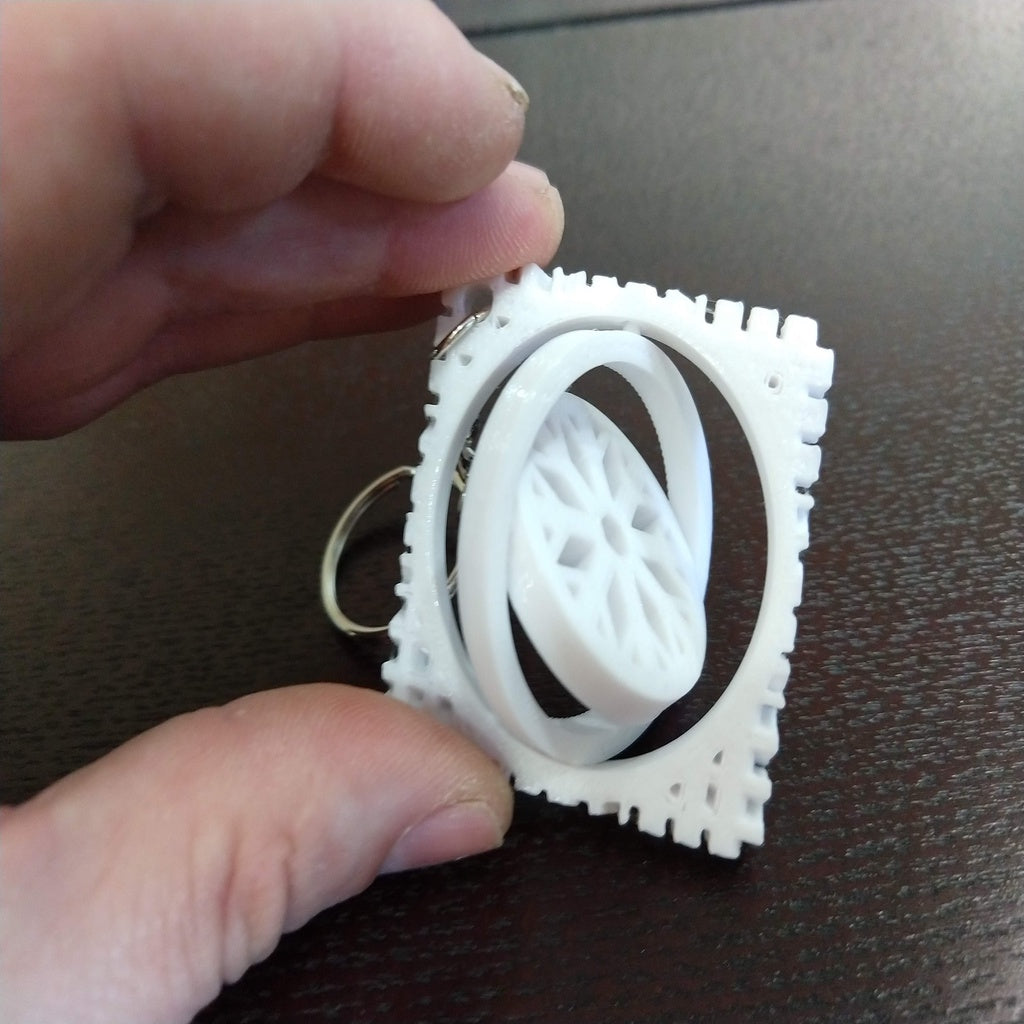 Winter Holiday Snowflake Gimbal Keychain