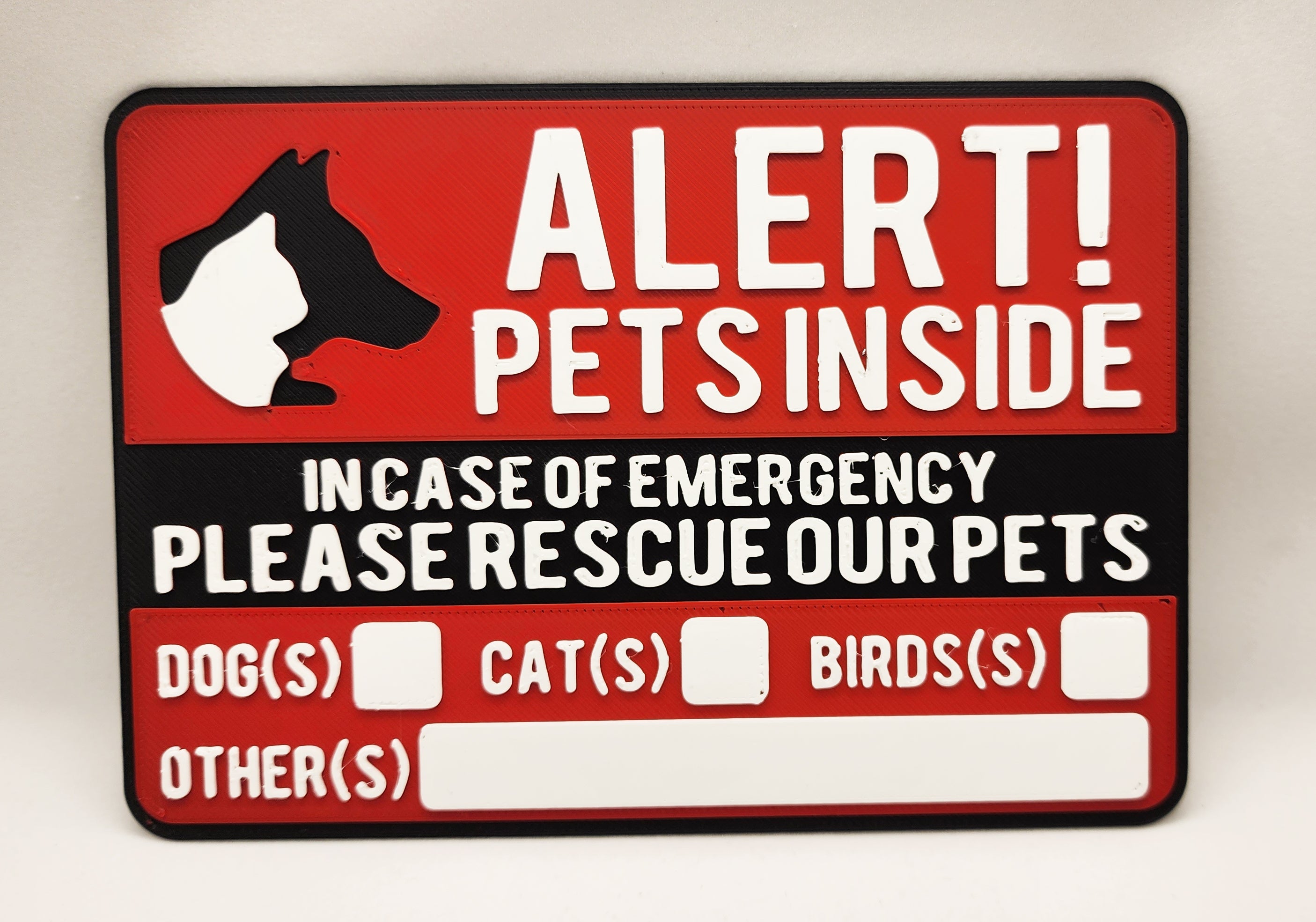 Alert! Pets Inside Signs - 3 Color