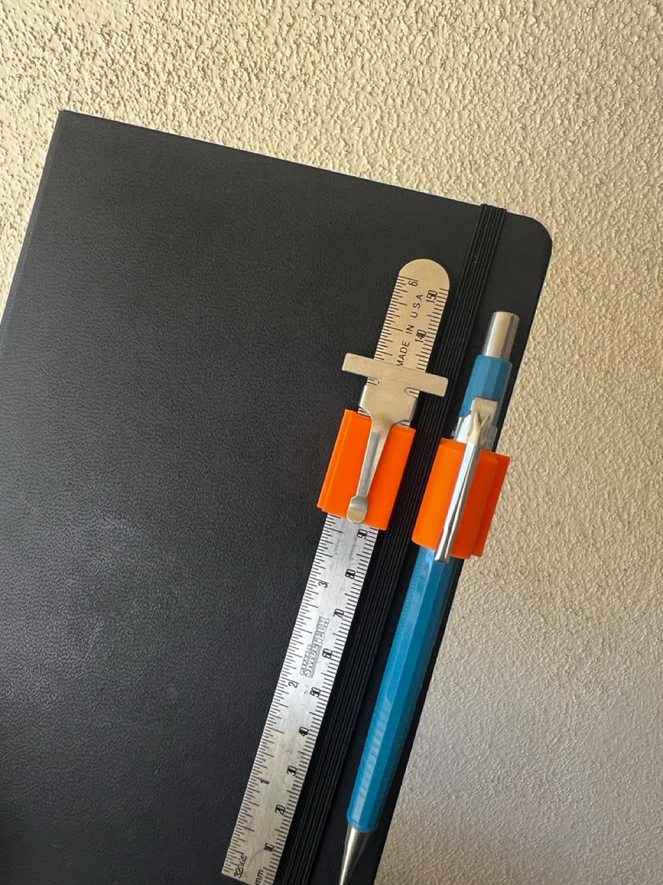 Moleskin Notebook Pen and Ruler Clip