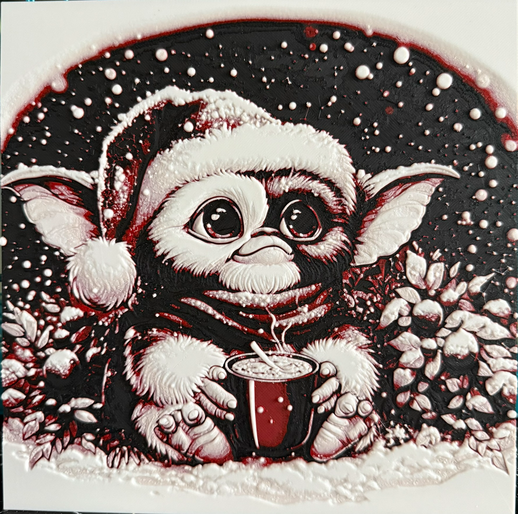 Gizmo (Gremlins) at Christmas hueforge 200x200