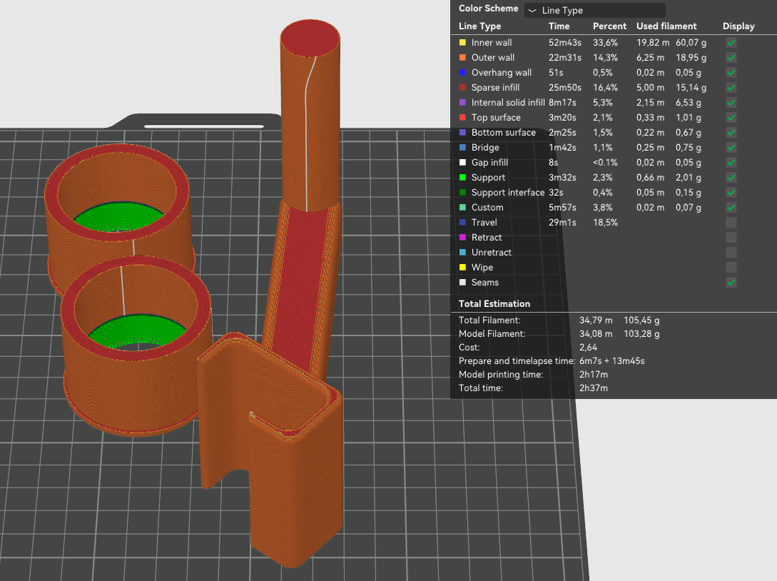 Top mount filament support.
