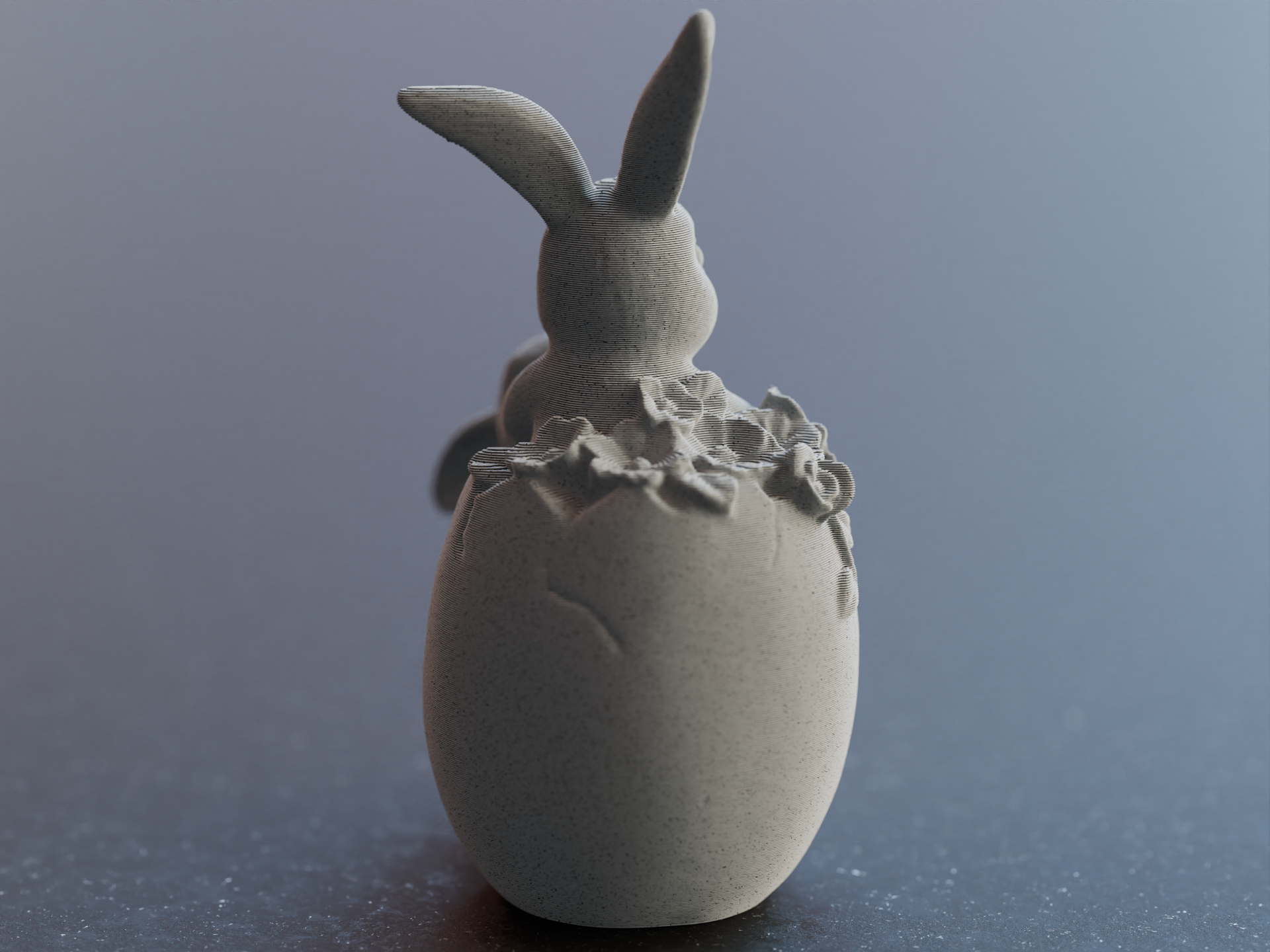 Cute easter bunny in easter Egg