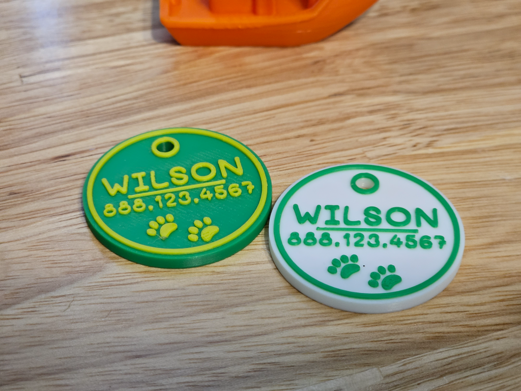 Dog or Cat ID Tag With Phone Number - Customizable