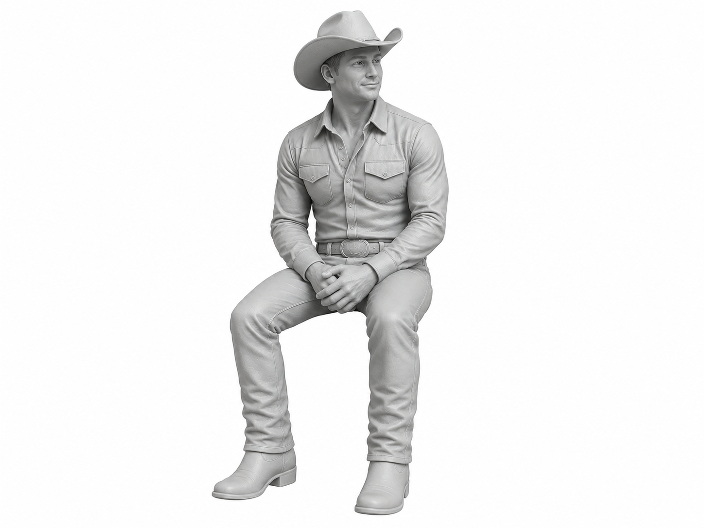 Peão Cowboy Sentado