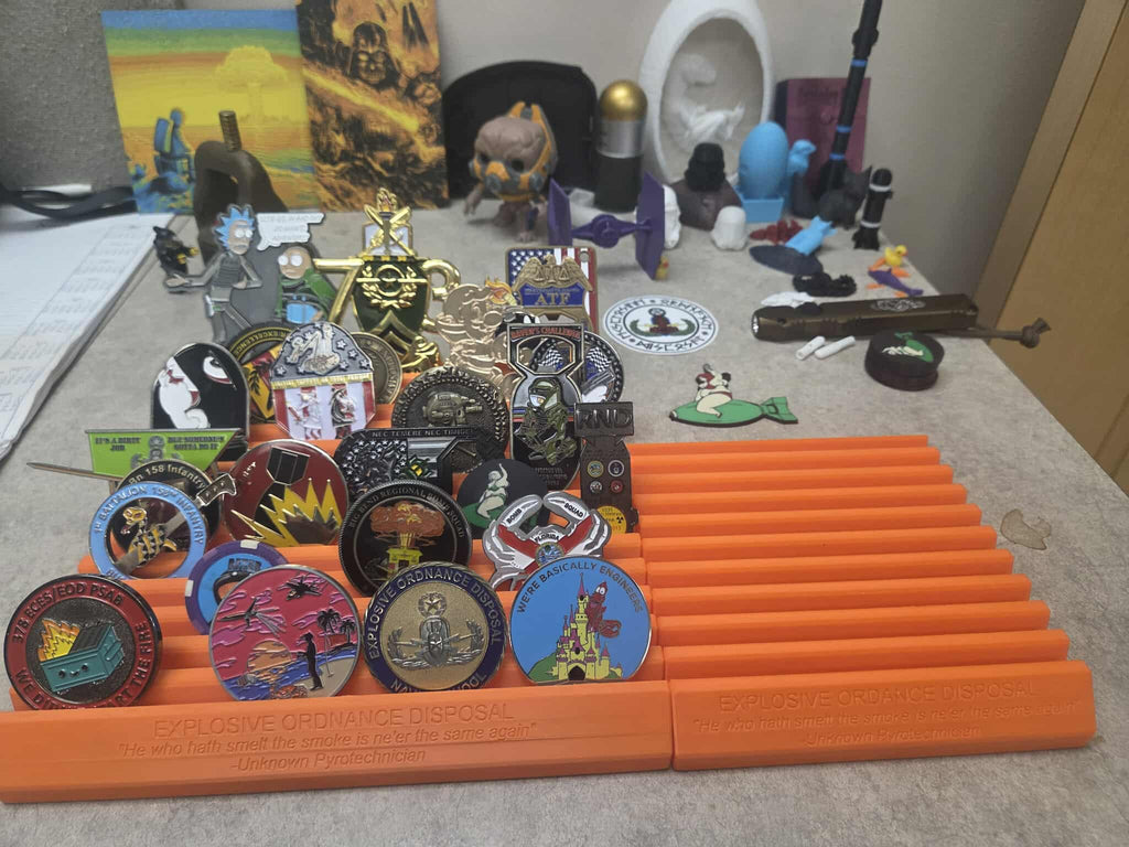 EOD themed Military Challenge Coin rack/holder
