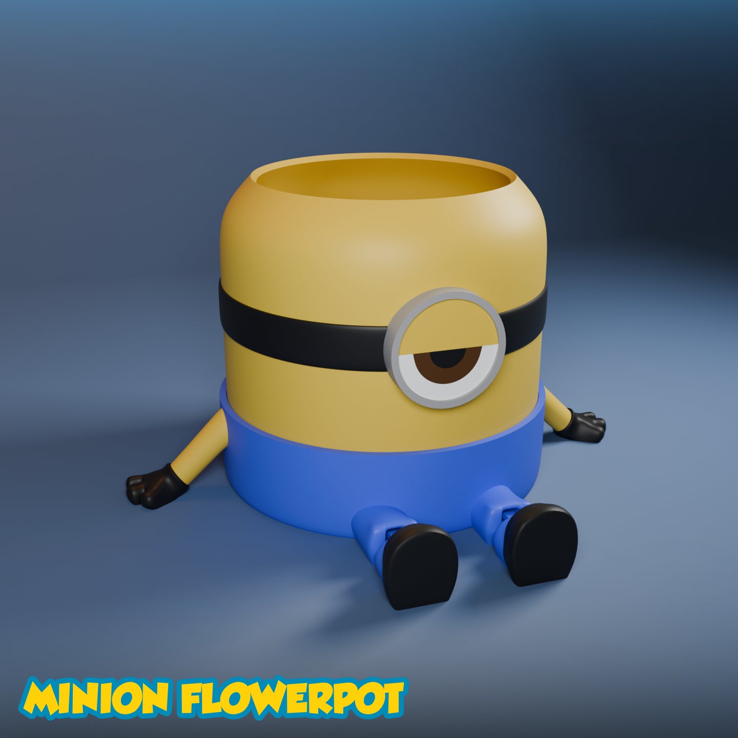 Minion planter, multicolored and in parts, flexi