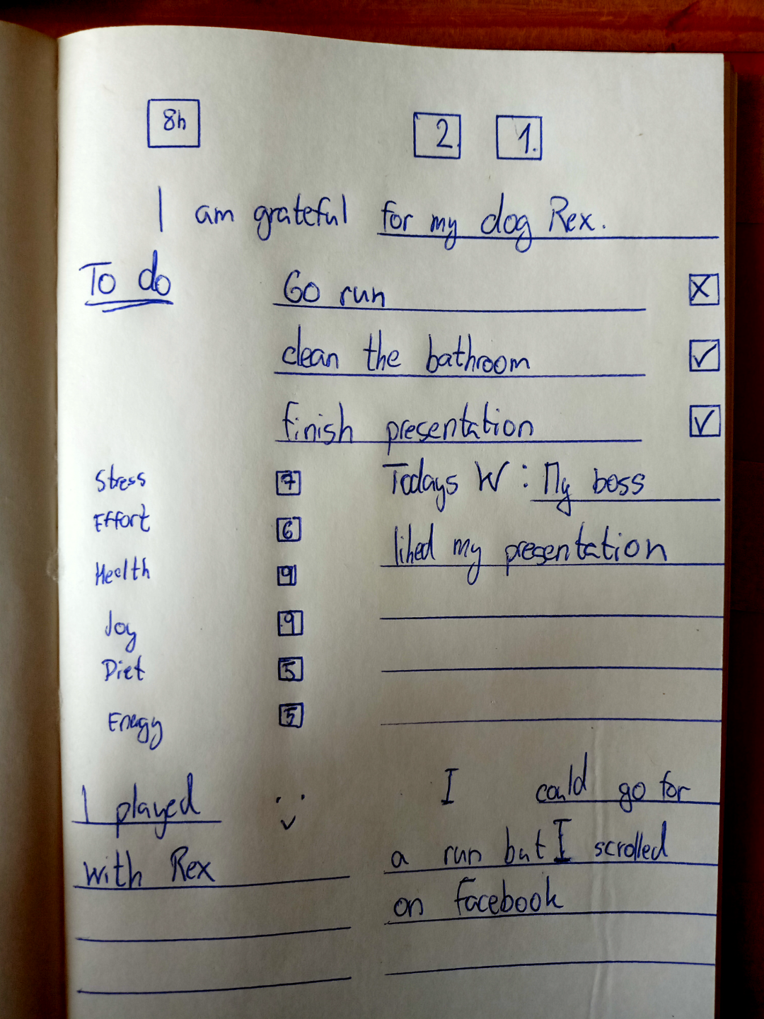Personalized journal template