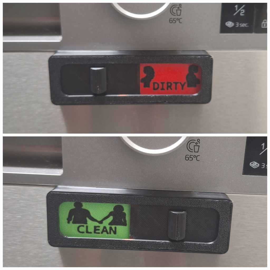Dishwasher slider: "Clean/Dirty"