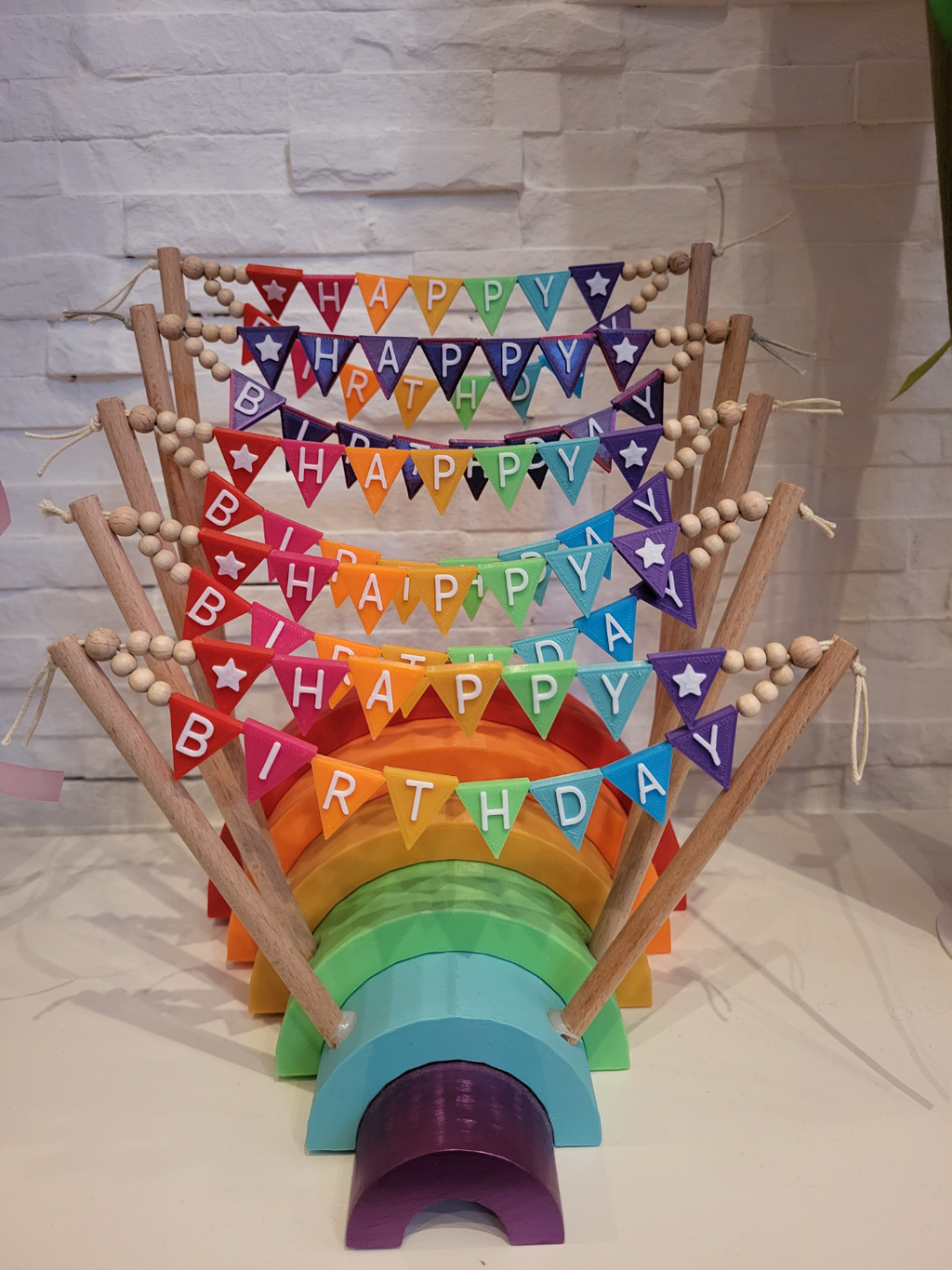 Happy Birthday ABC bunting flag pennant chain Wimpelkette