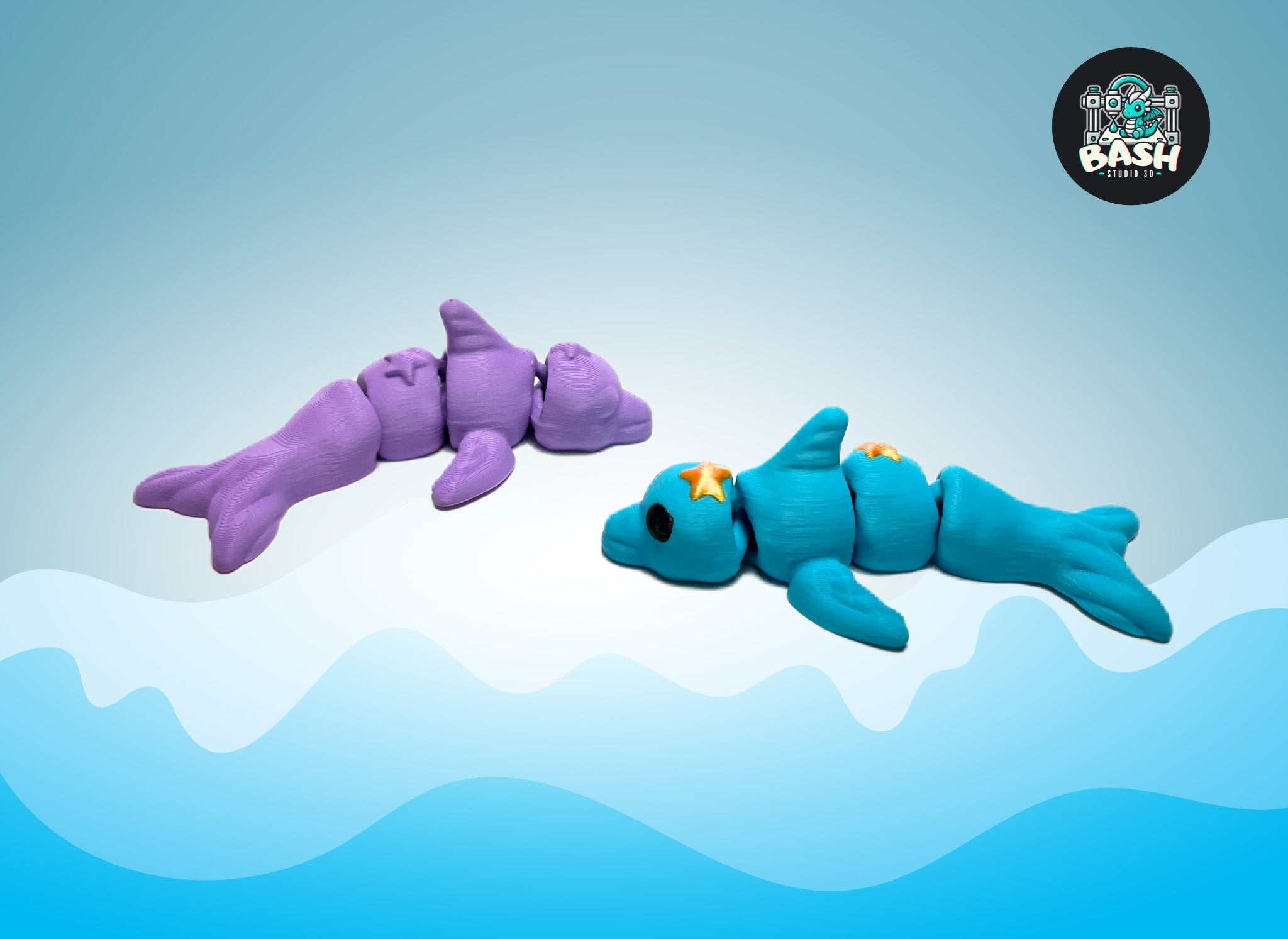 Articulated Dolphin + keychain