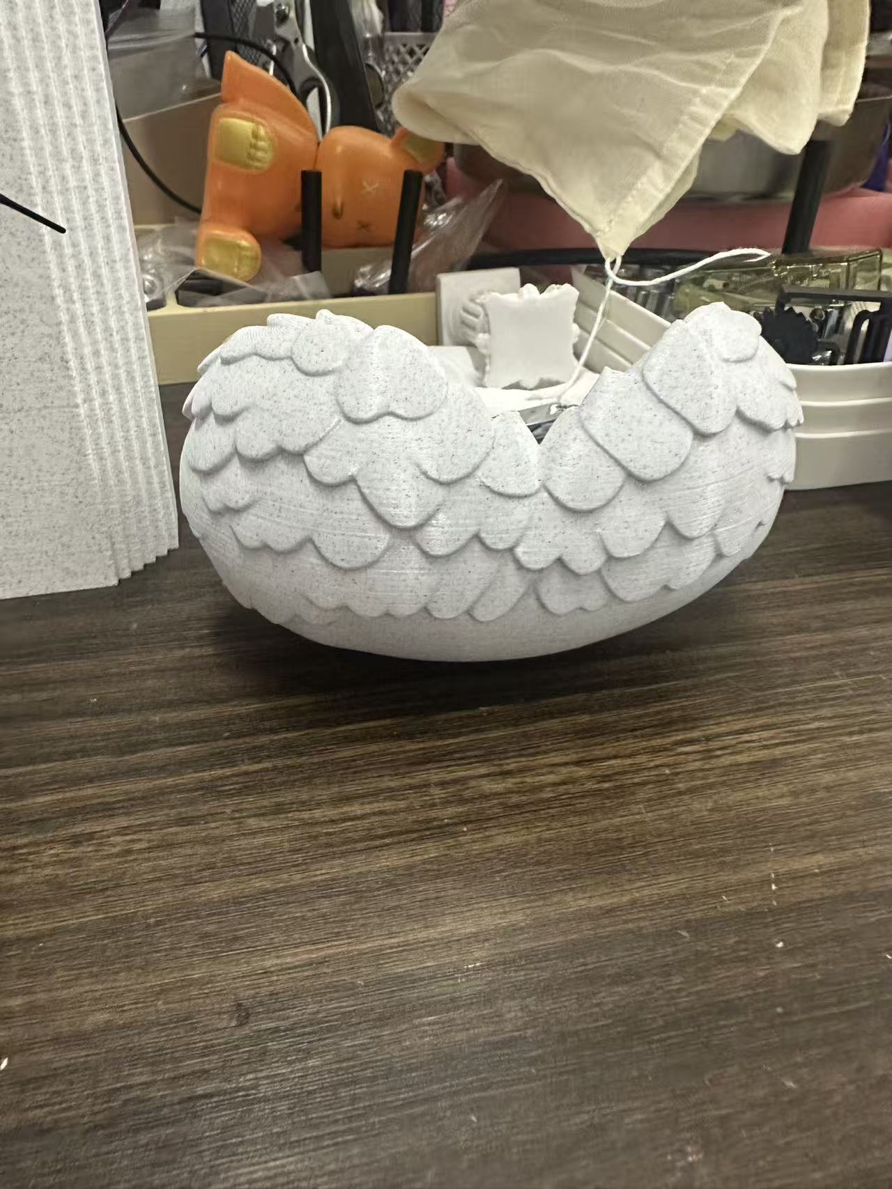天使翅膀摆件无火扩香石膏水晶球底座首饰戒指项链收纳