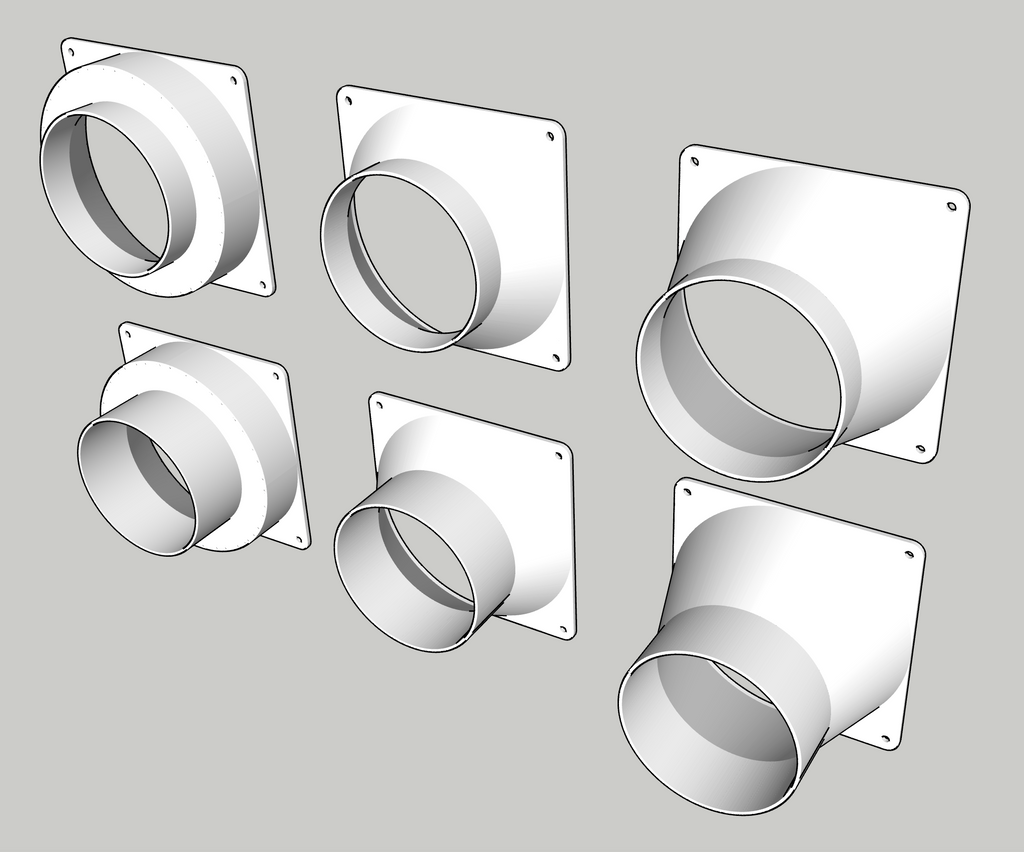140mm Fan To 100mm Pipe Adaptors