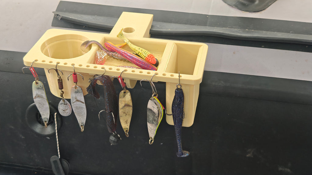 organizer for fishing lures, phone for a pvc boat
