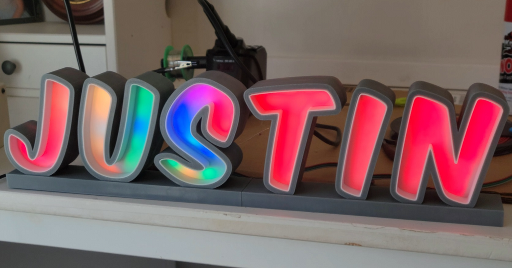 "Justin" LED Name Sign