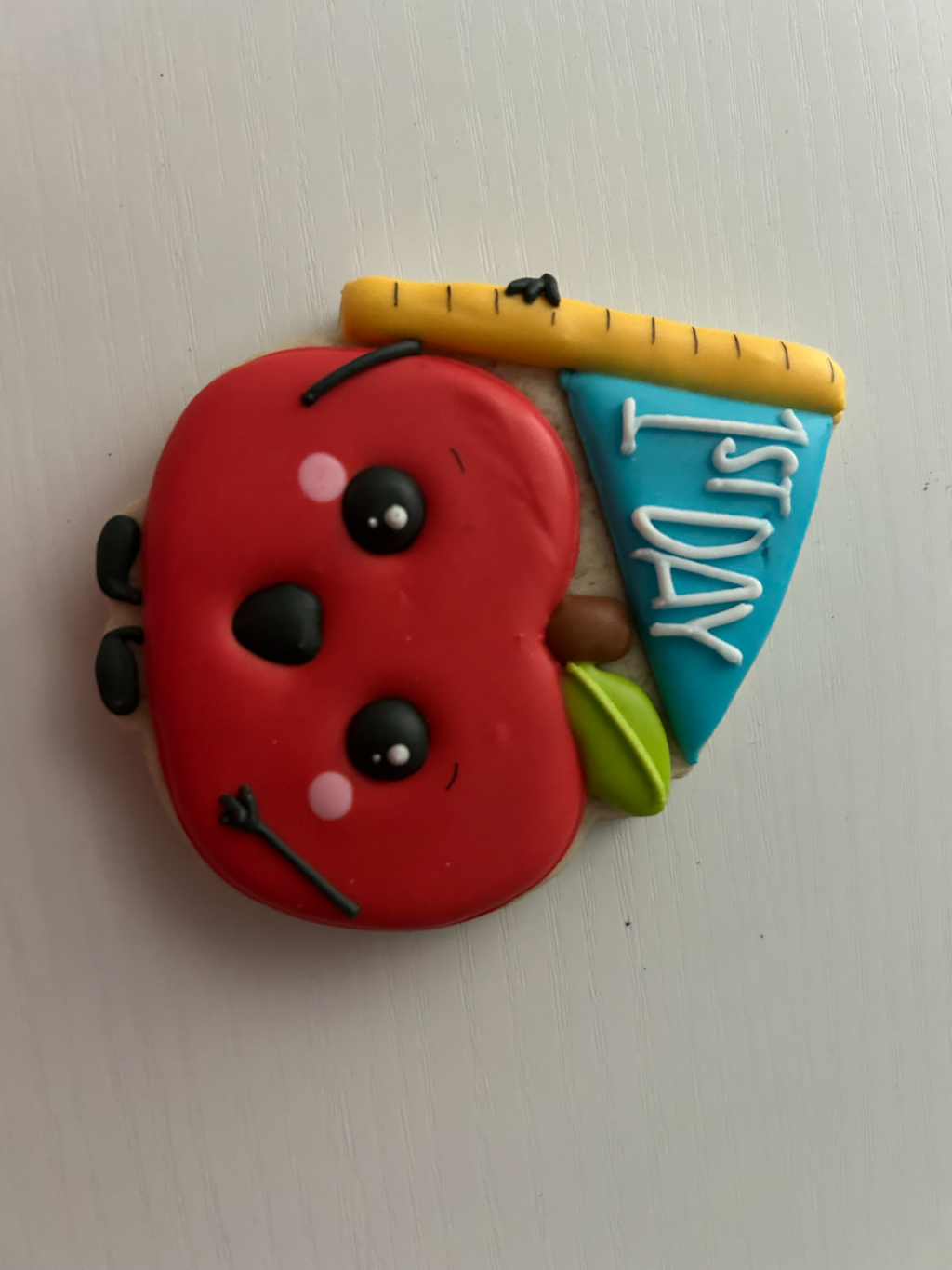 Back to School Apple Cookie Cutter with Flag