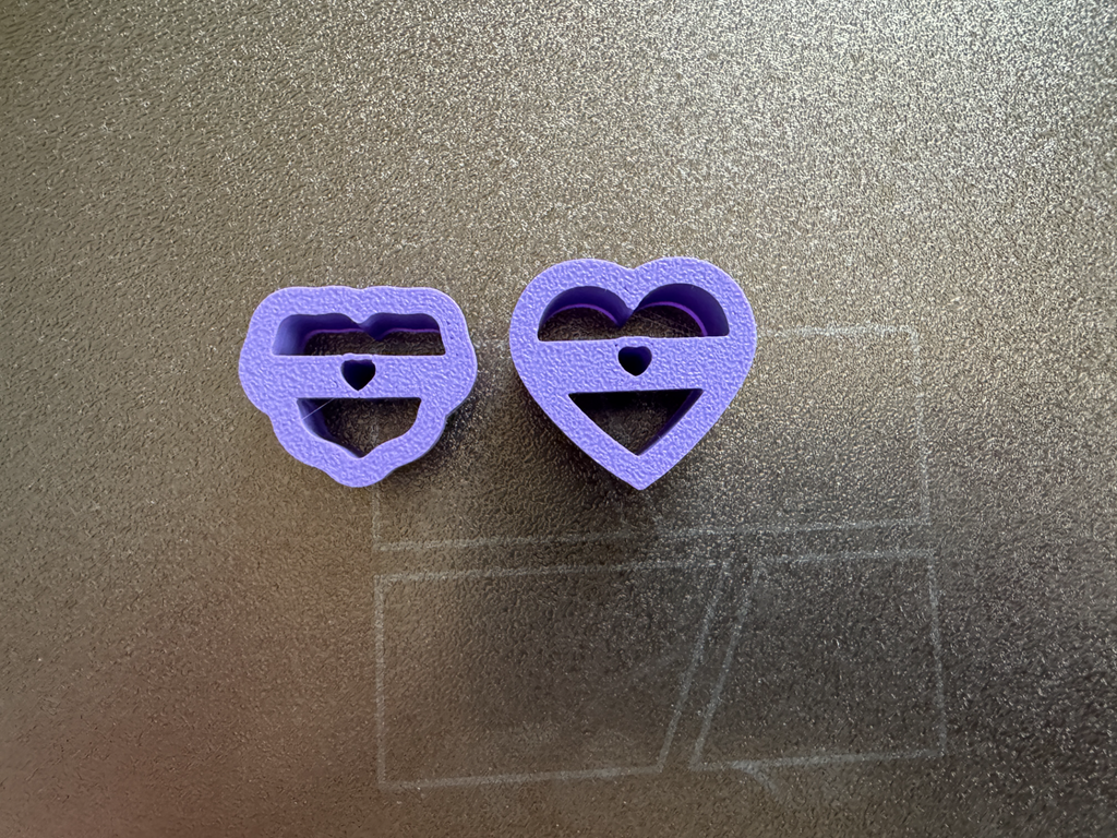 Heart donut and icing polymer clay cutter *sharp*