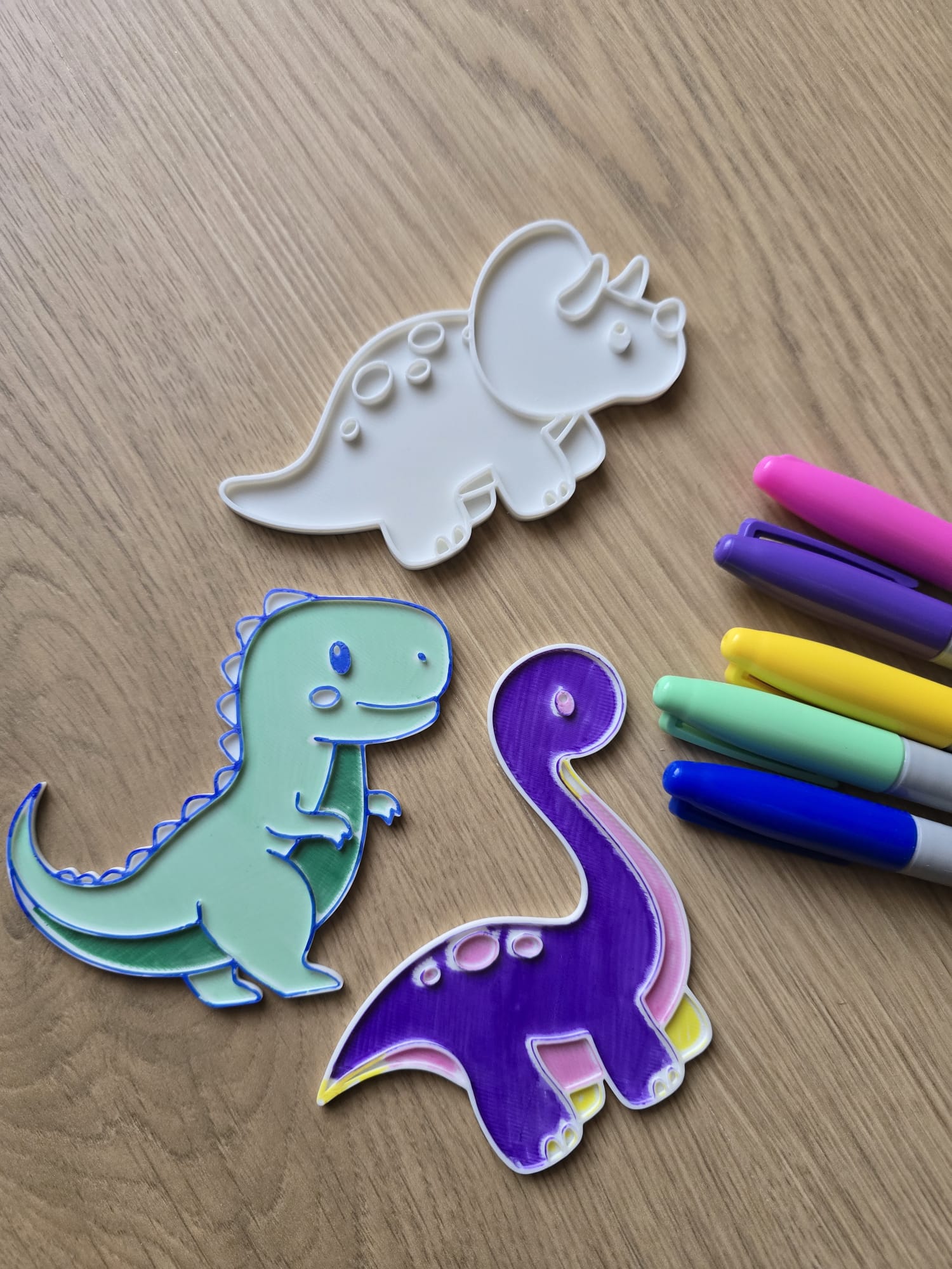 Dinosaur Color Coloring Permanent Marker Acrylic