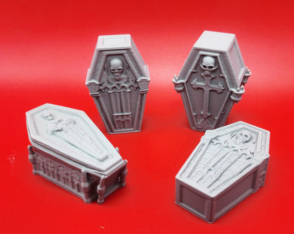 4 Spooky Vampire Coffin Minis
