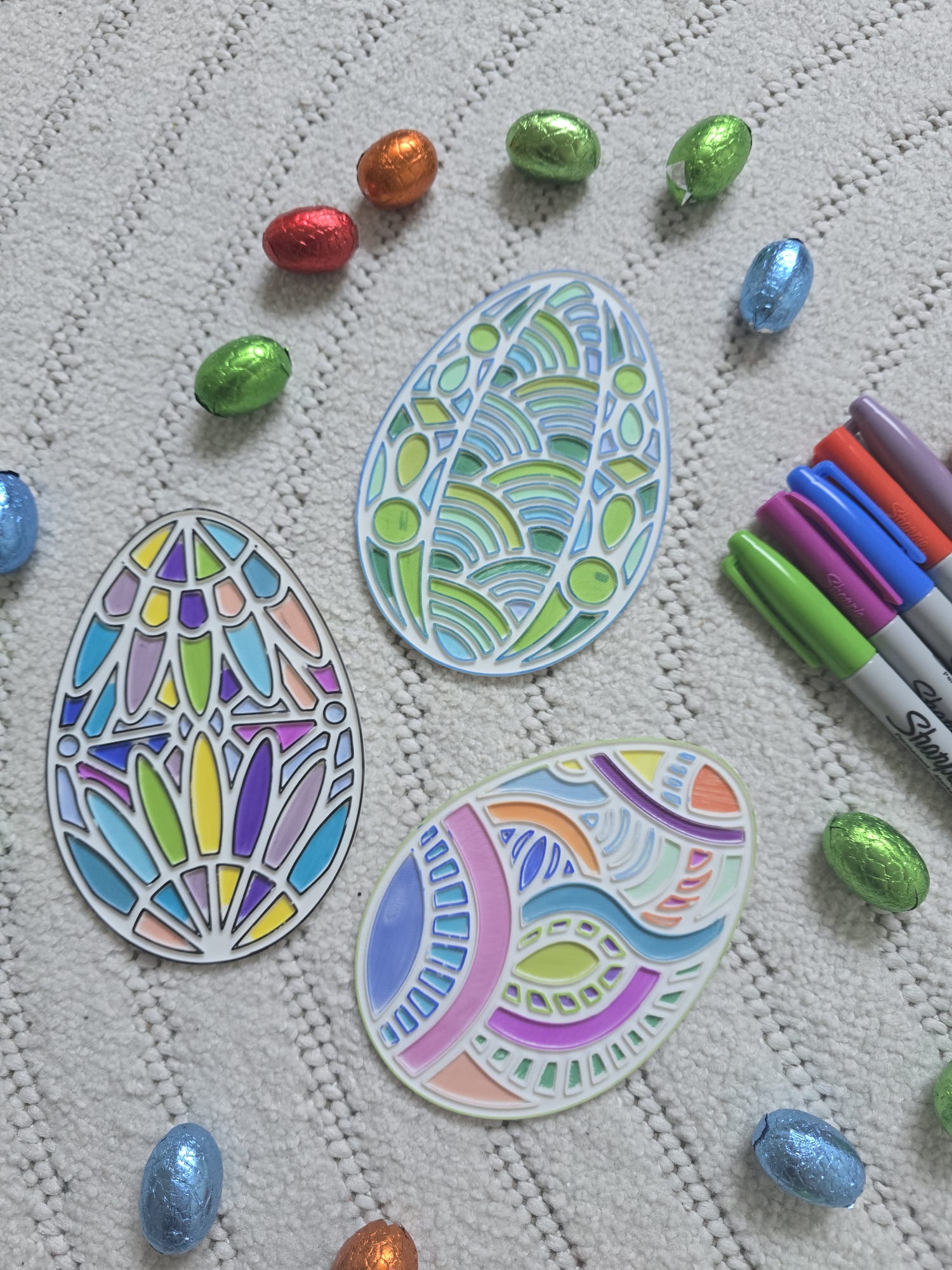 Easter Eggs Coloring Egg Set 4 Sharpie Color