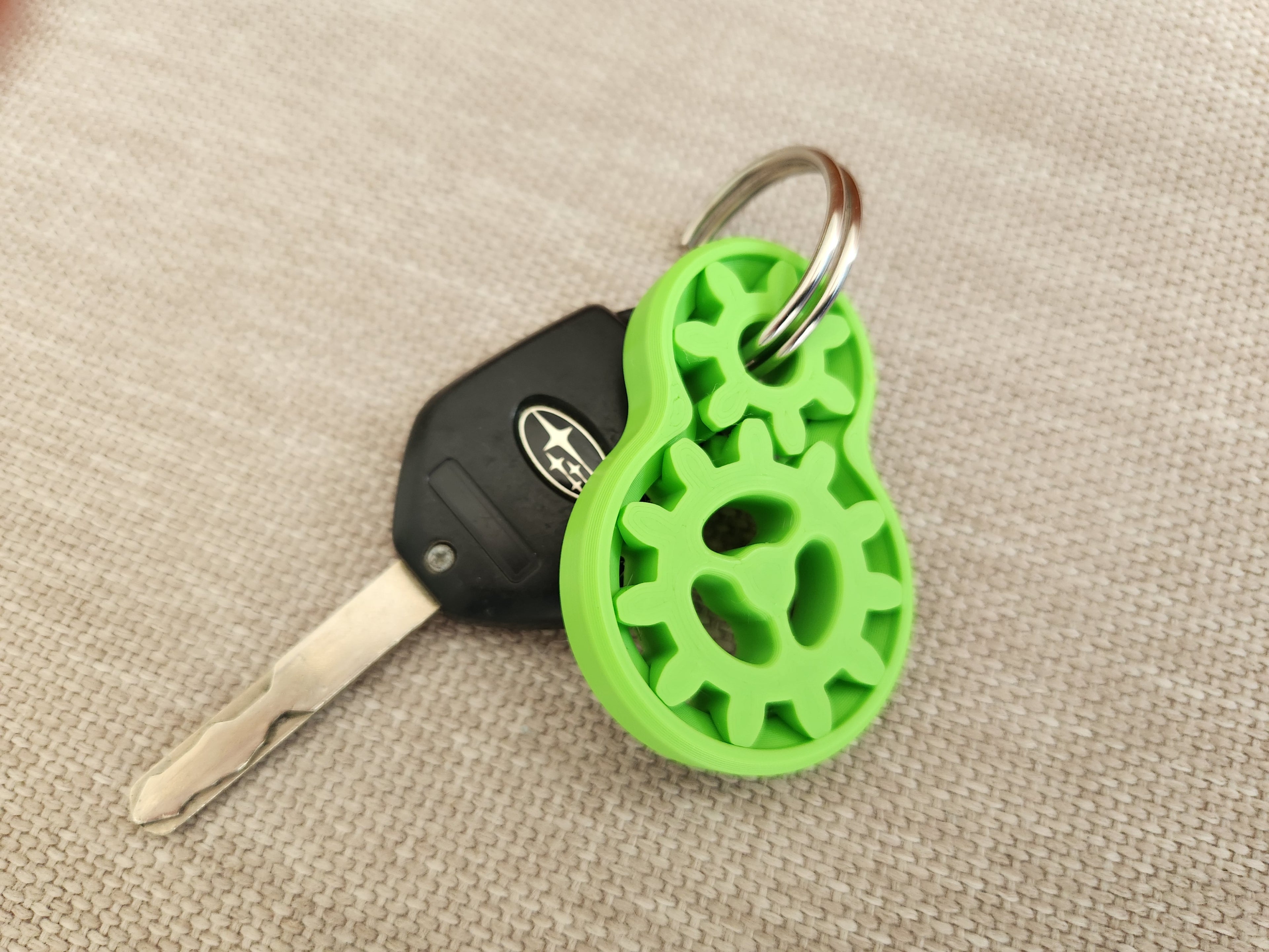 Gear Fidget Keychain Tag