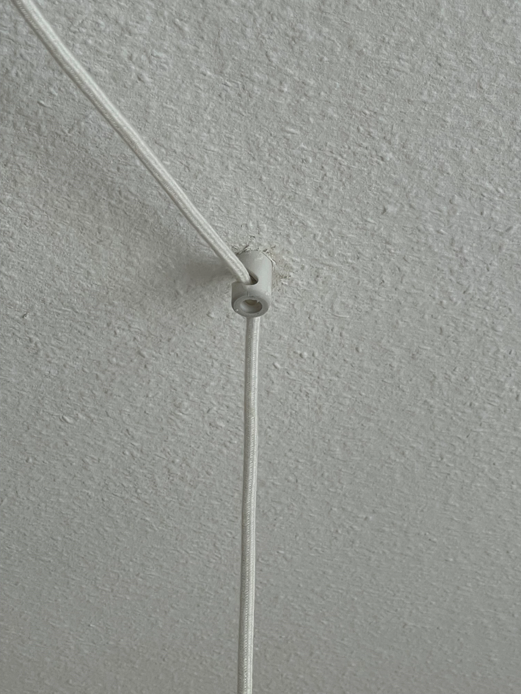 Ceiling hook cable mounting for Ikea lamp