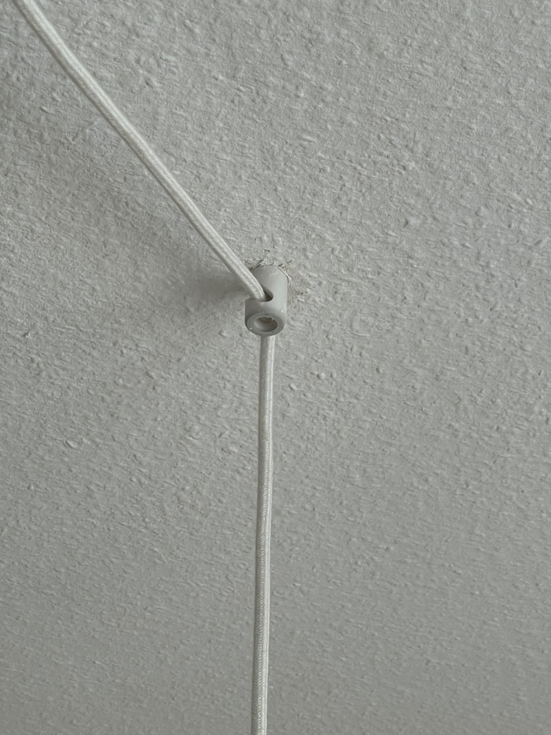 Ceiling hook cable mounting for Ikea lamp