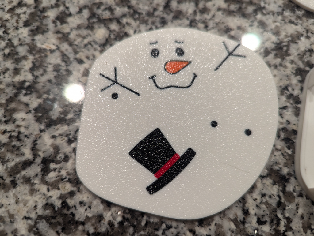 Melted Snowman Coaster Set + Holder - A Frosty End