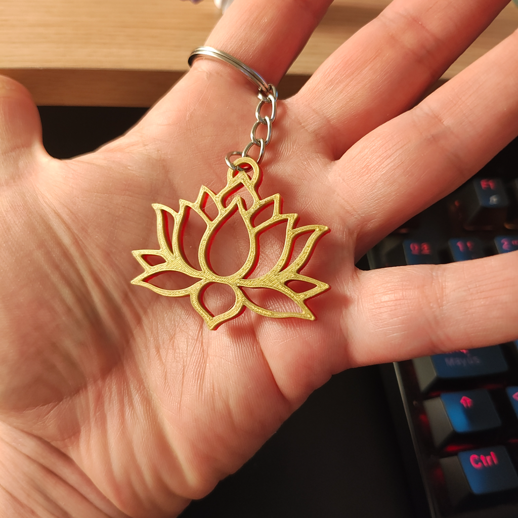 Lotus flower keychain