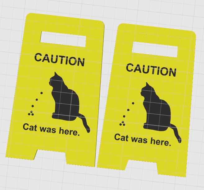Cat Caution Sign