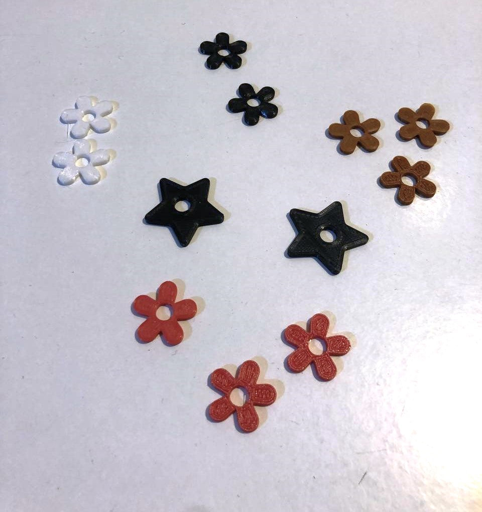 Earring flower split part pendientes flores