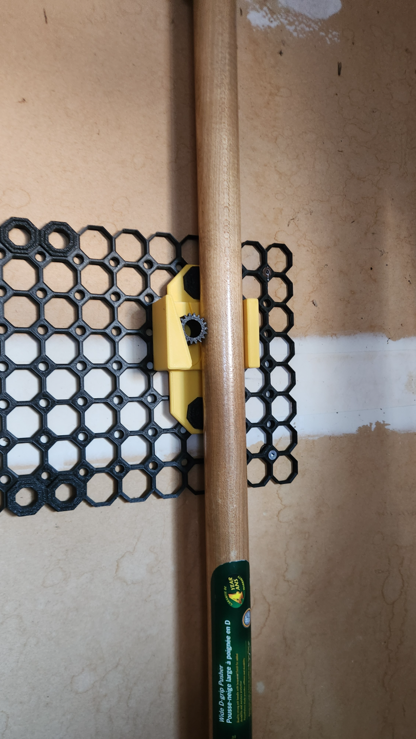 Gravity shaft, broom holder for multiboard,