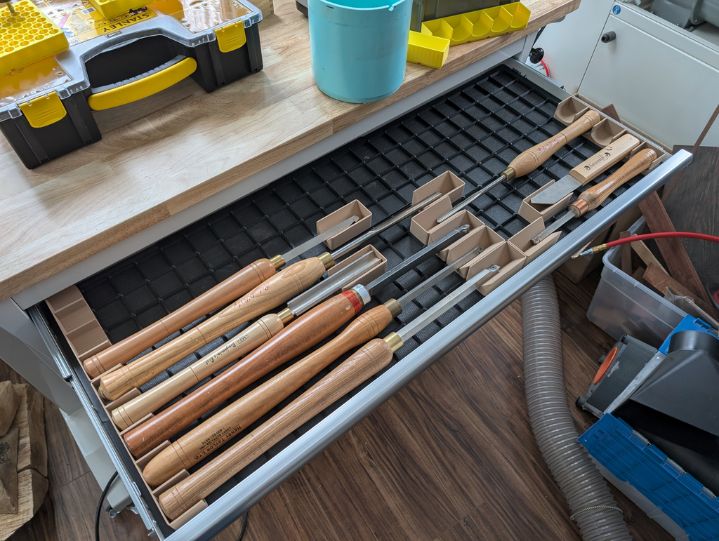 Husky 52" height-adjustable bench Gridfinity base