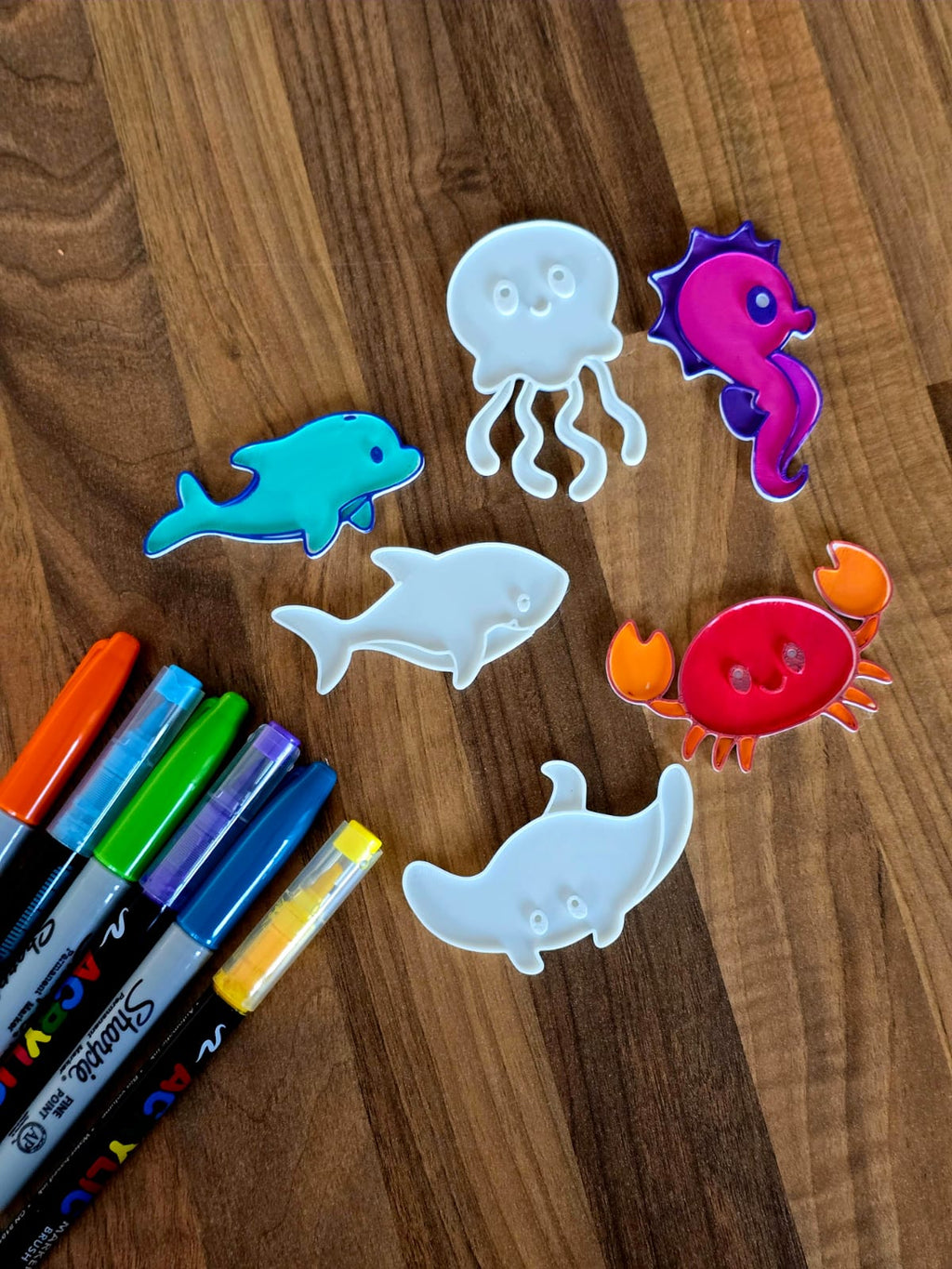 Sea Animals Cute DIY Coloring Pack Crab Fish