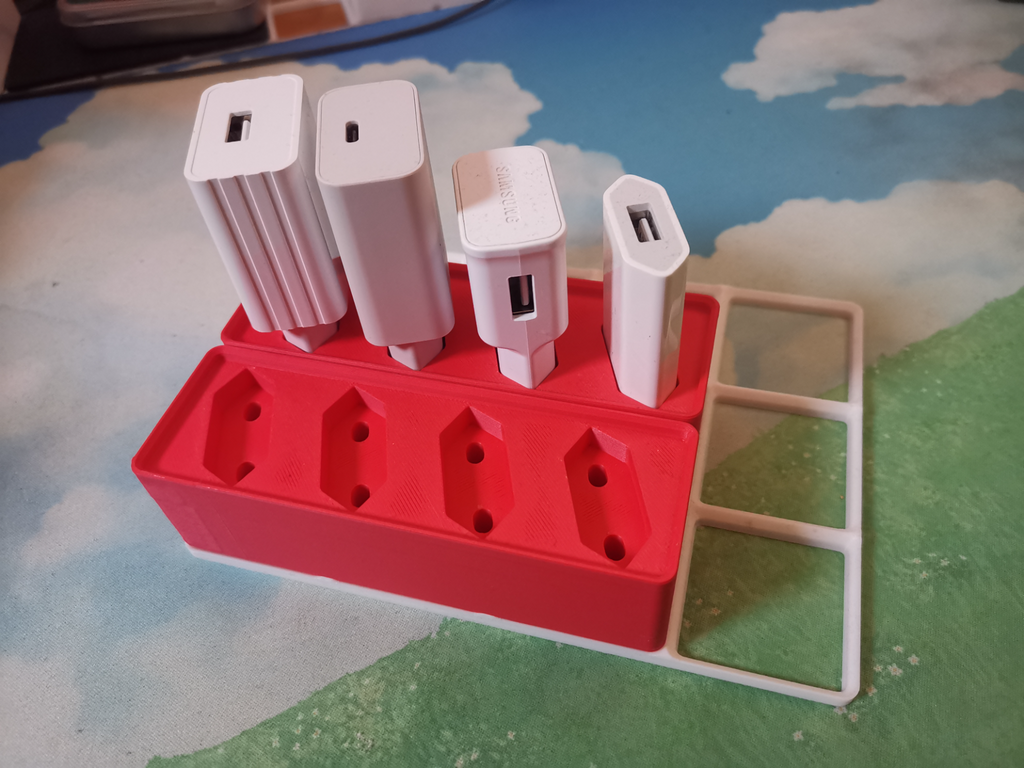 Gridfinity power brick holder (EU, parametric)