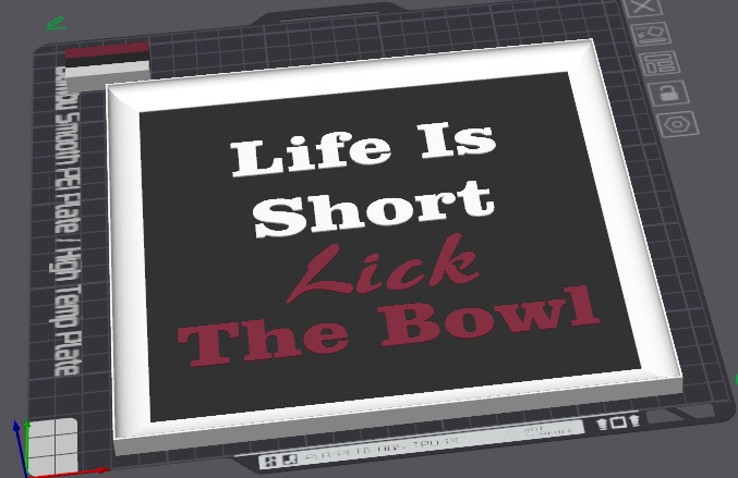 Life is Short, Lick The Bowl - Sign With Frame