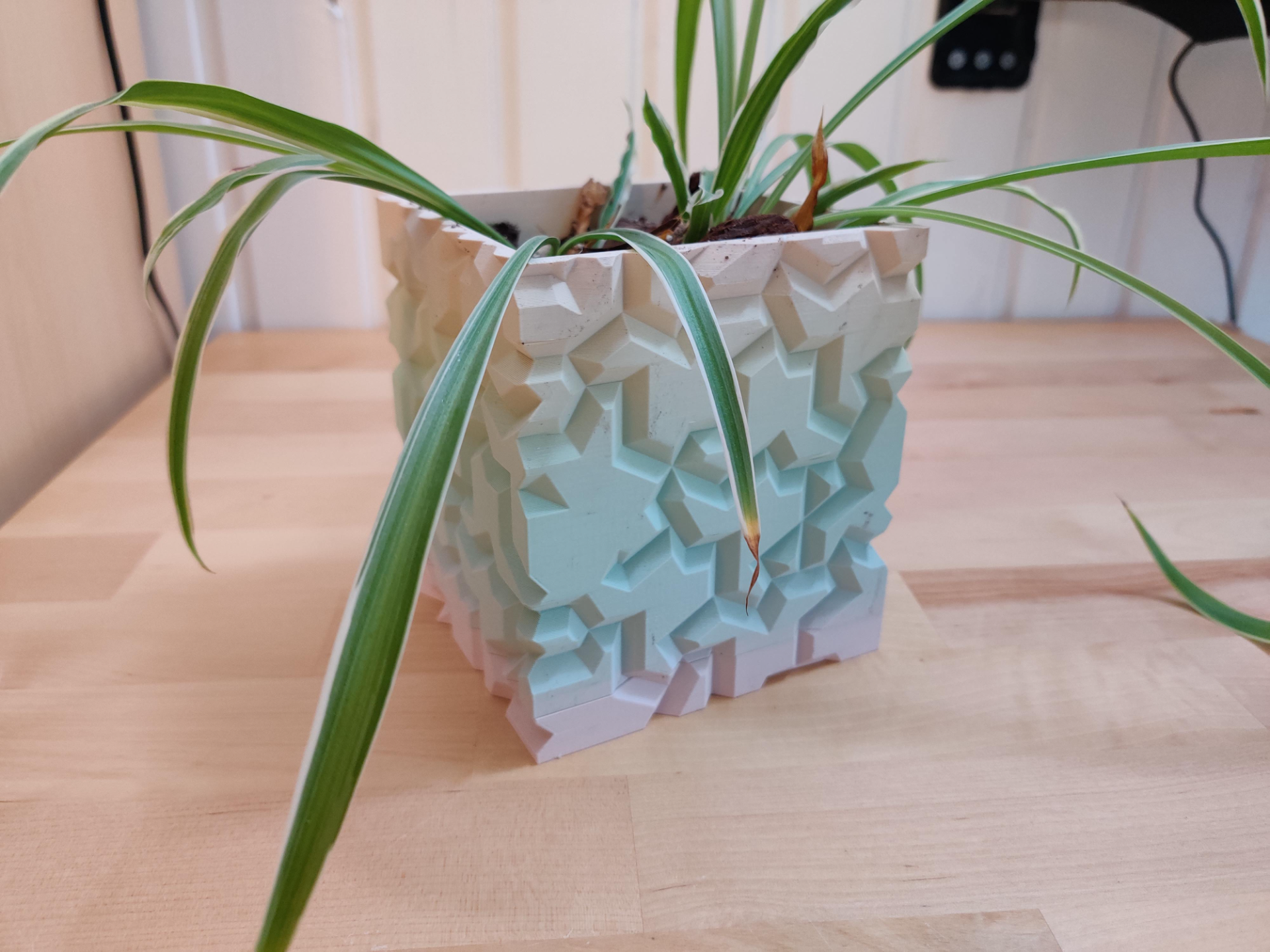 Square einstein tile planter with drainage