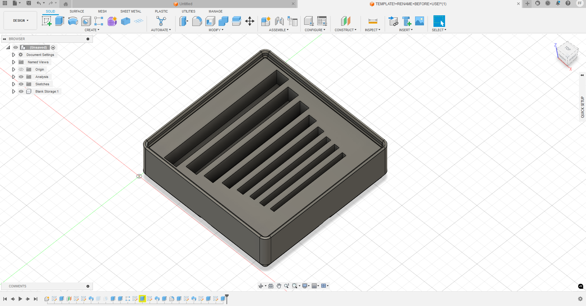 Gridfinity 8x Hex Key Holder