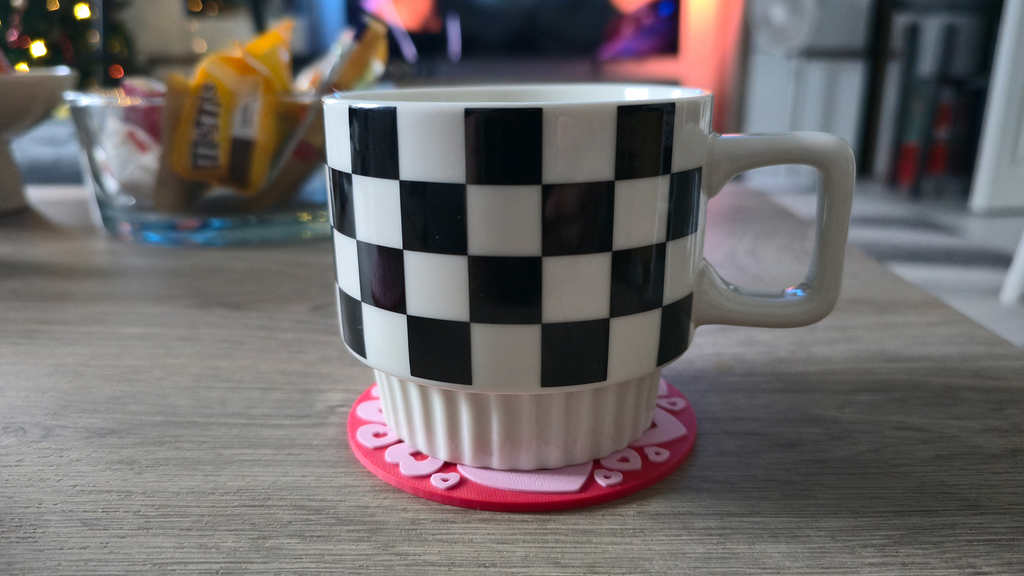 Valentine's cup coaster - heartful coaster