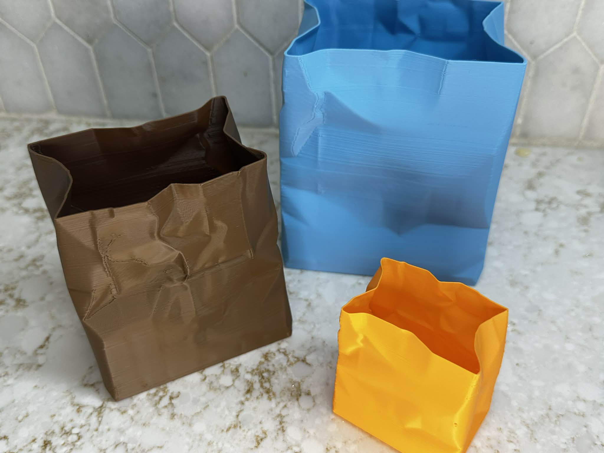 Paper Bag vase, catch all, pencil holder, gift bag