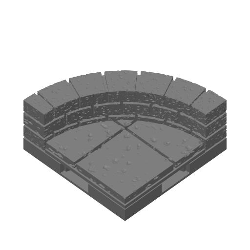 Curved Tile Set w/Low-Wall | Cut Stone | Openlock 25mm