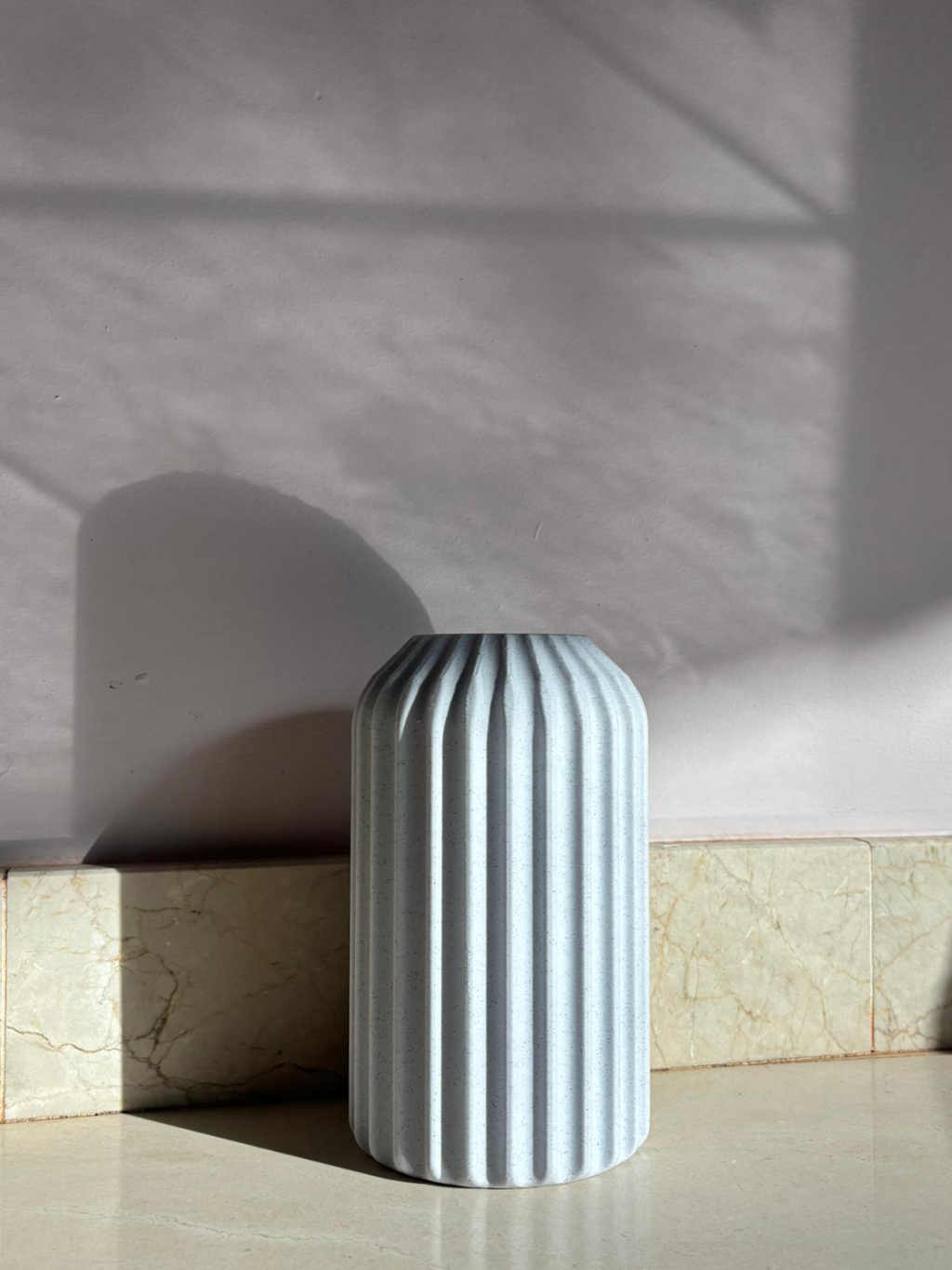 Large ribbed vase