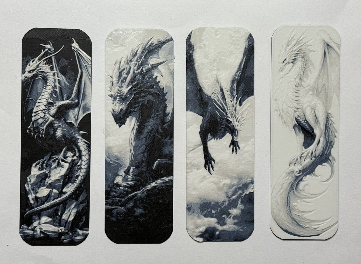 set of 4 dragon fantasy bookmarks