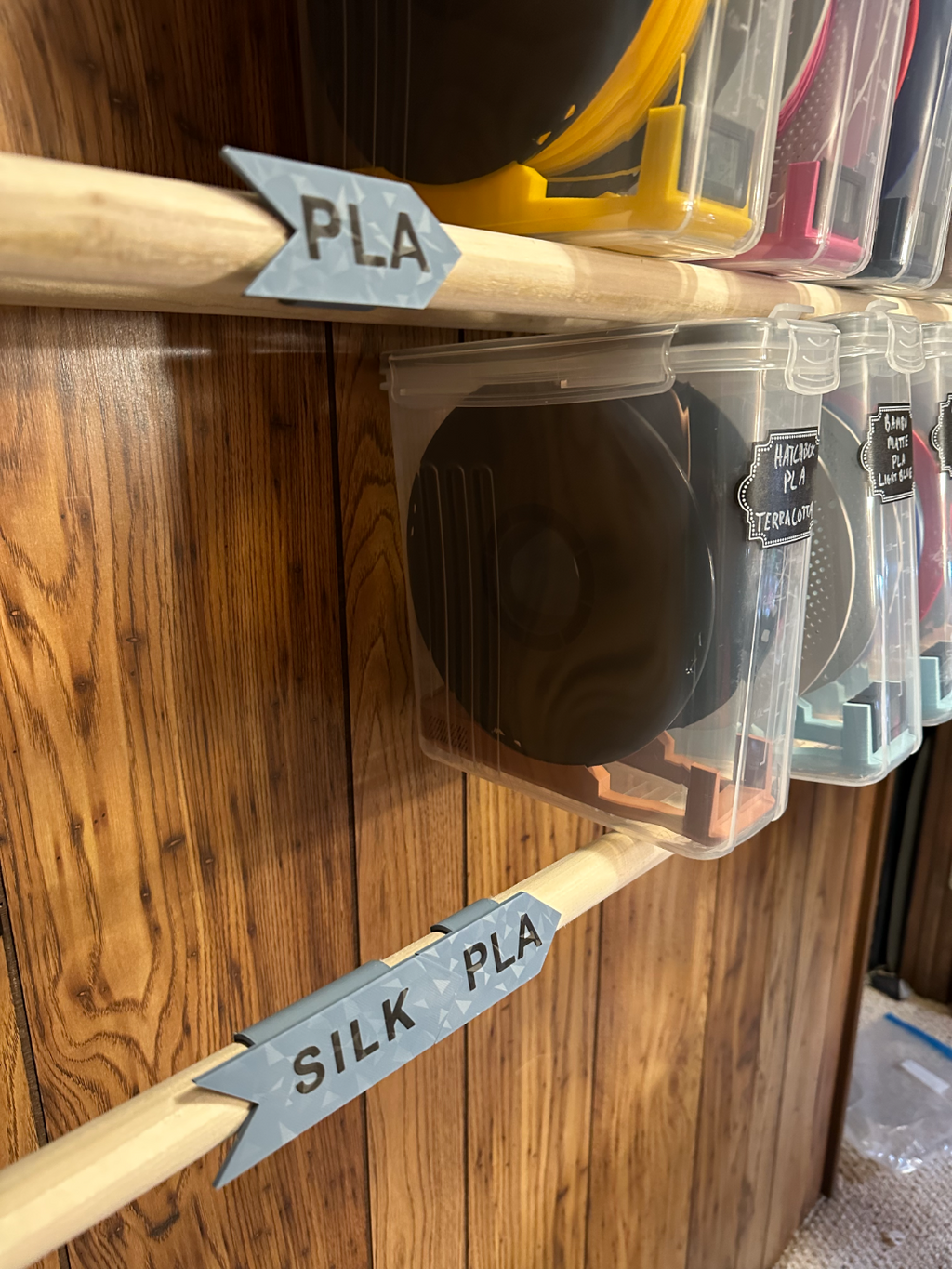 Joinable Filament Spool Rack Tags