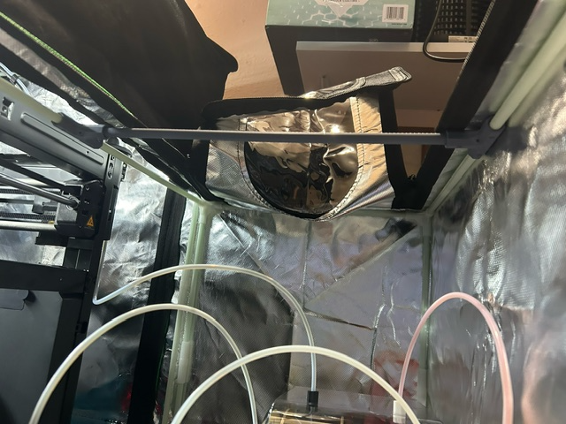 Sky printer encloser ceiling supports