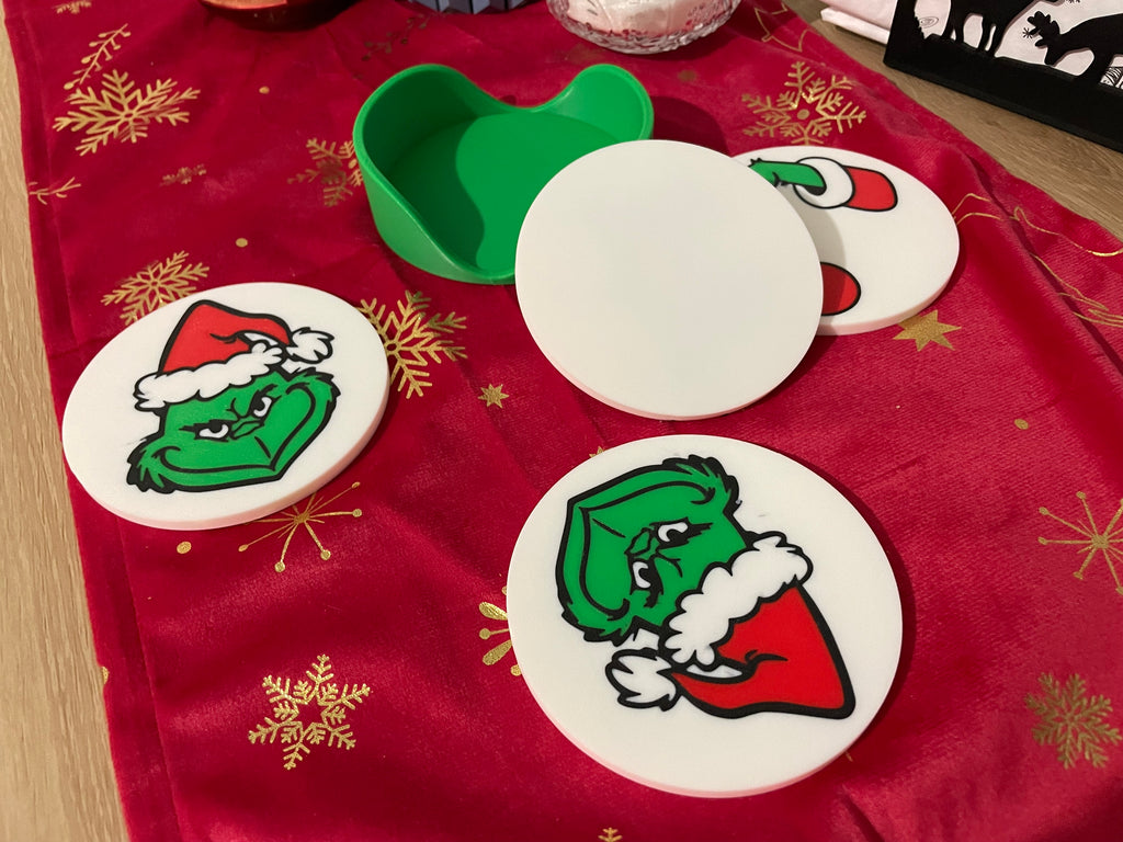 Grinch - Christmas Coaster Set