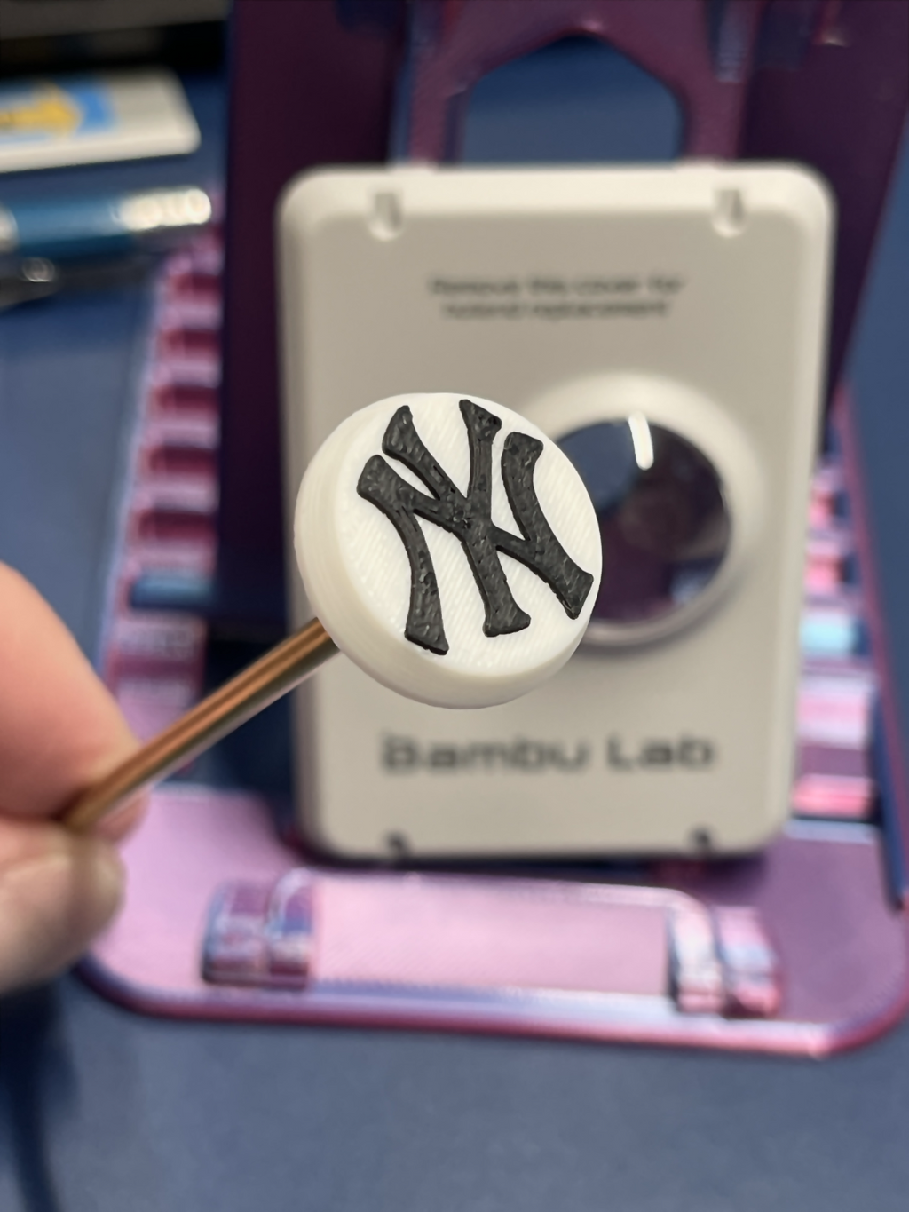 Extruder Wheel Cap Button / Center Cap New York Yankees Logo for A1 / A1mini