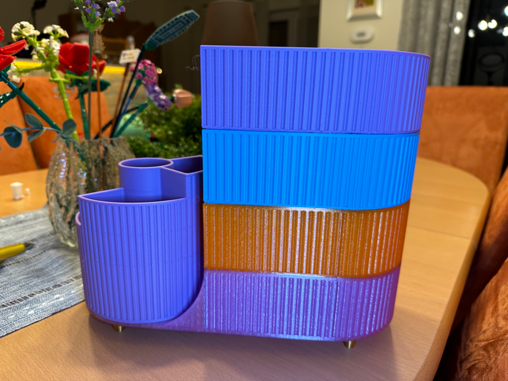 Makeup Organizer with Carousel and Multiple Tiers