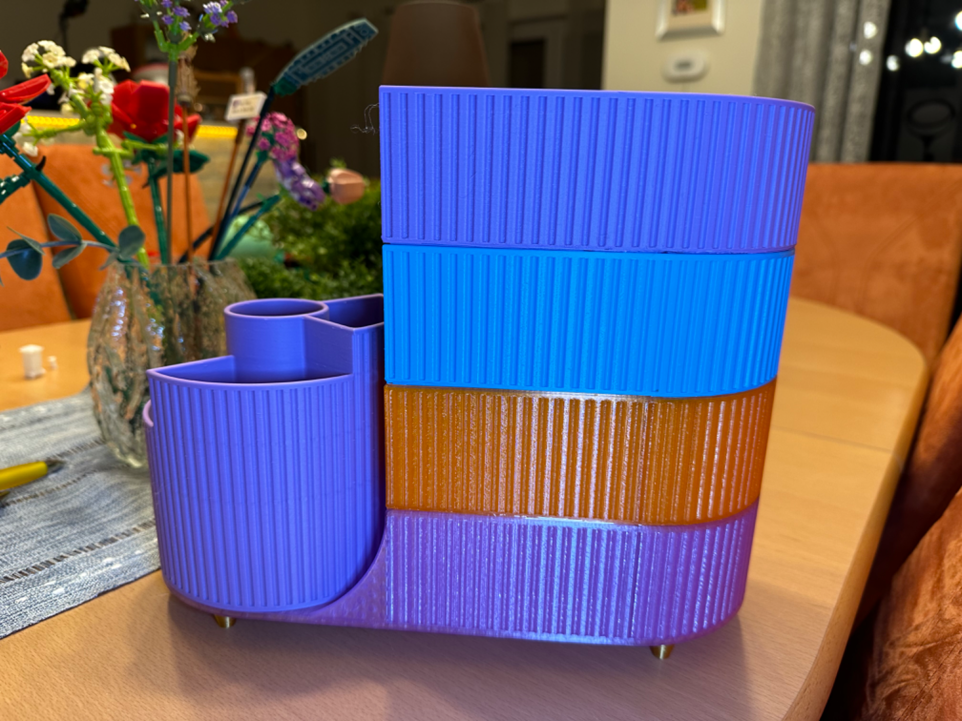 Makeup Organizer with Carousel and Multiple Tiers