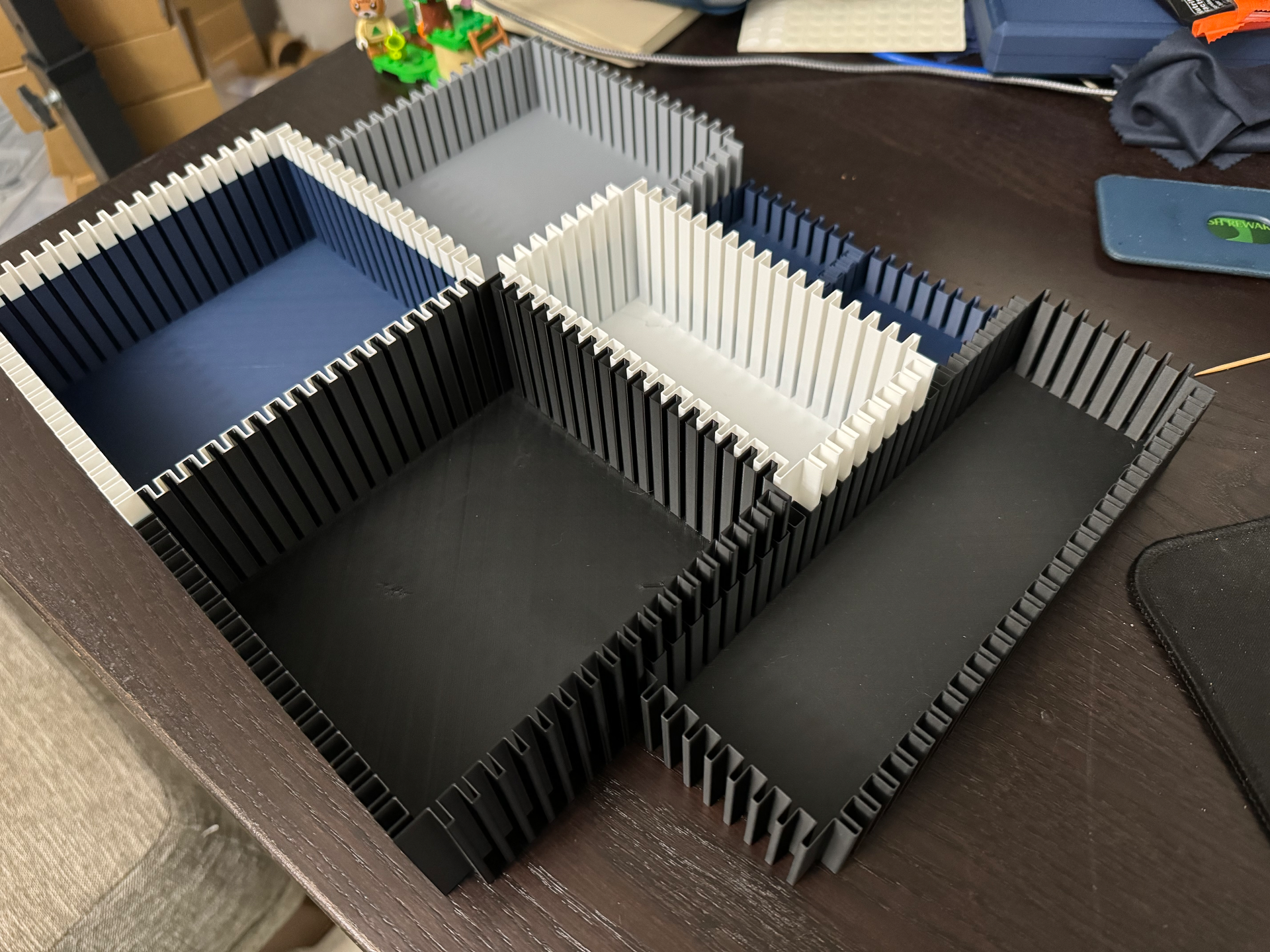 Interlocking Vase Modular Storage Bin for Ikea Alex drawers (1 module x 2 modules x 3 high)