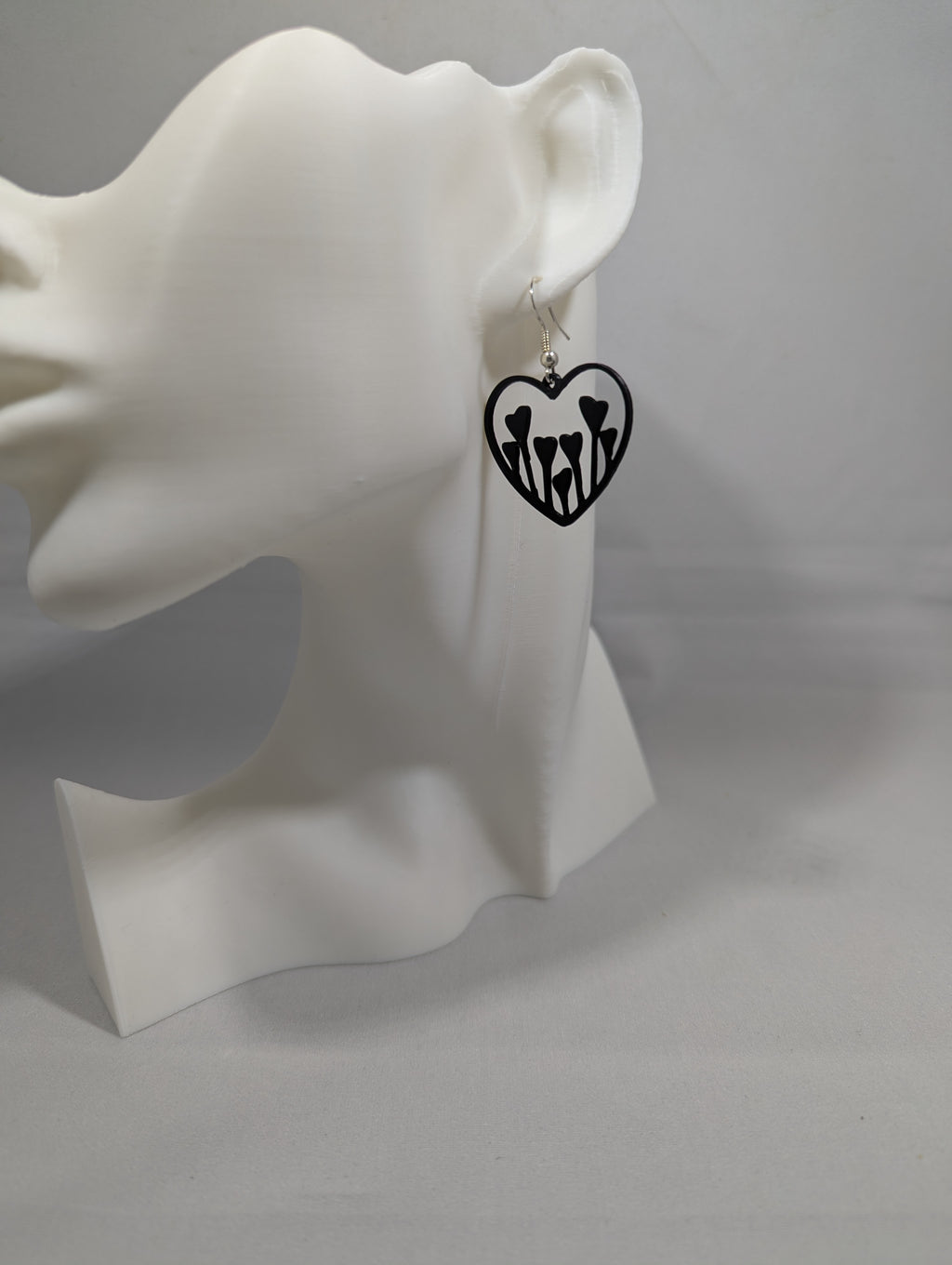 Flower heart earrings